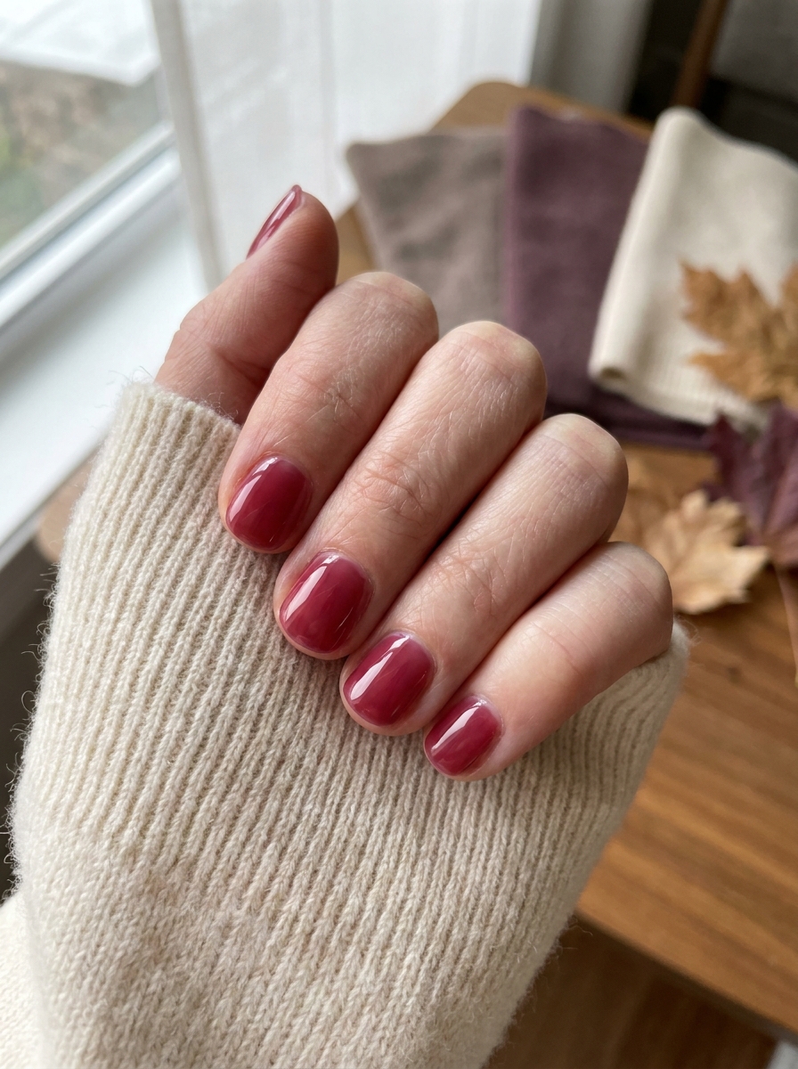Short Forest Green Nails auf kurzen gepflegten Nägeln im Herbst 2026
